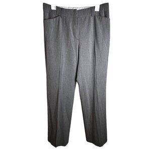 Saks Fifth Avenue Womens Dress Pants Sz 8 Gray wide Leg Sleek Professional Wear